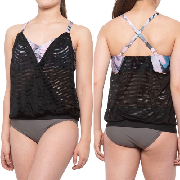 Next Bootcamp Mesh Padded Tankini Top Swim 32D - Picture 1 of 6